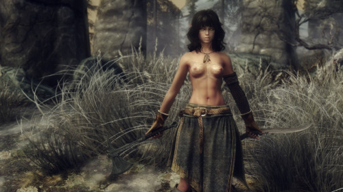 mearalikesmead:  Well, it seems that I have hit 400 followers last night. *_* Thank you all for your interest and I really hope that you are enjoying the ride. To celebrate I took some new screenshots of Meara with her going back to her old barbarian