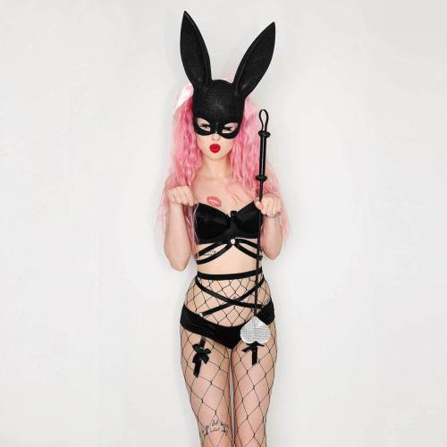 kimdixi:  Who’s ready for Halloween? What are you going as? 🕷 / Whole bunny outfit from @hiddencult #hiddencult 🔍 Fishnet, Bunny, Heart crop, Bra & Panty http://hiddencult.com