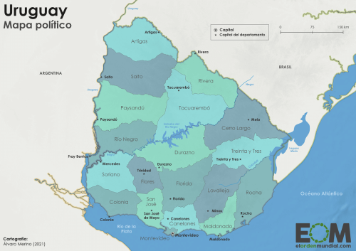 Uruguay is the second smallest country in South America, with just 176,215 square kilometers on the 