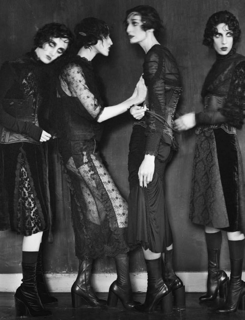 vmagazine:REBEL RIDERS - model: Anna Cleveland, Christina Carey, Erin O’Connor, Jamie Bochert 