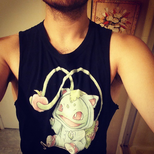 ralavick:I love this shirt! #pokemon #bulbasaur #heswearinga #venasaur #onesie #freakingcute