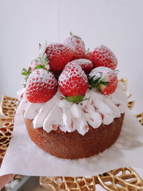 Strawberry Cream Castella *made by me※ Do not delete the caption / Do not repost my photos/gifs with