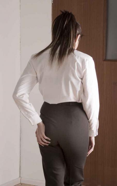 redhotbotsblog:Six of best with the senior cane over her school trousers really hurt