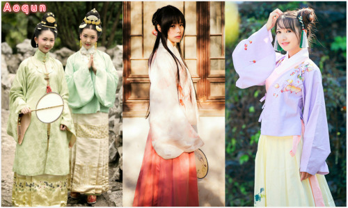 Traditional clothes for Chinese girls, hanfu and qipao. I label names of different type hanfu and tr