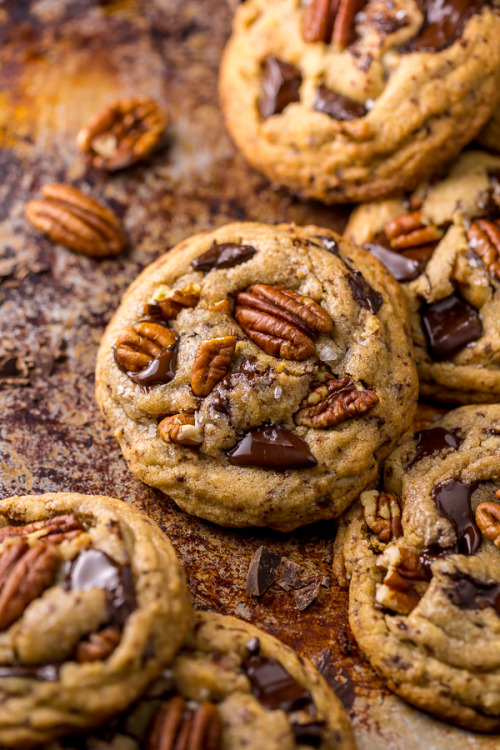 Brown Butter Bourbon Pecan Chocolate Chunk Cookieshttps://bakerbynature.com/brown-butter-bourbon-pec