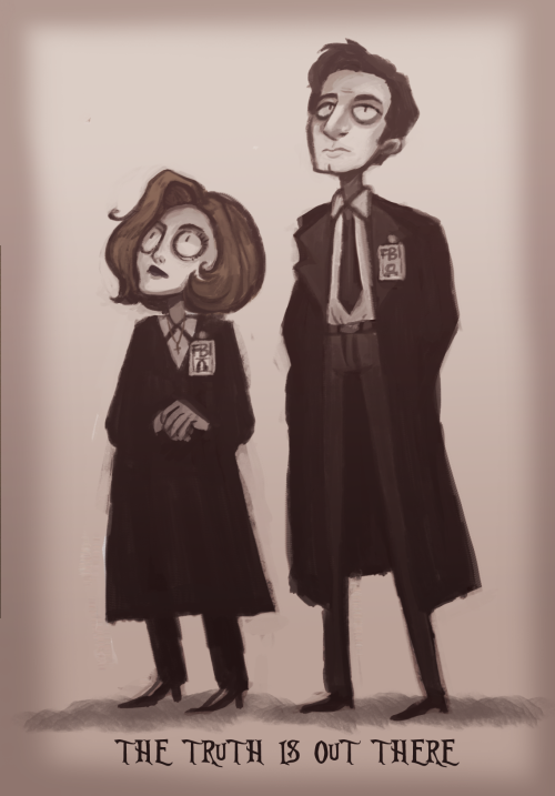 muffinpines:  X Files in Tim Burton style attempt  