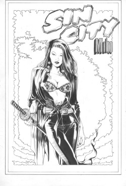 superheropinups:  Sin City’s Miho by Michael Bair