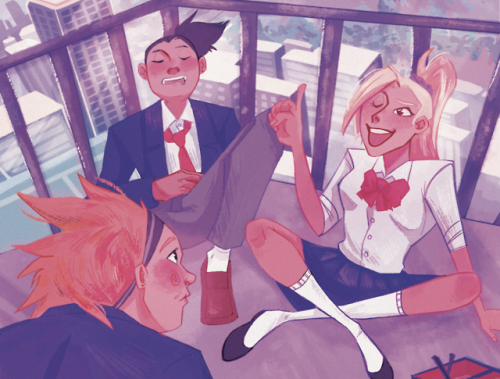 soosdraws:  cropped preview of my piece for the konoha high zine @teajikan-zines !!  you can buy the