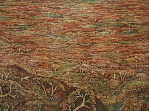 amare-habeo:Haji Widayat (Indonesian, 1923-2002) Flora and Fauna, 1981Oil on canvas, 150 x 200 cm