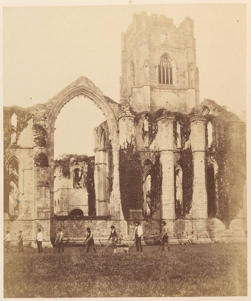 Photographs of Fountains Abbey (North Yorkshire), taken by Joseph Cundall in the 1850s:West façadeEa