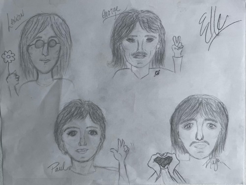This Weekend, My Friend And I Did A Drawing Challenge Where We Had To Sketch Each Member Of The Beatles