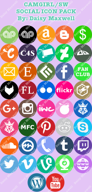 daisydreamspot:  CAMGIRL &amp; SEX WORKER SOCIAL ICON PACK  By: Daisy Maxwell *please read 
