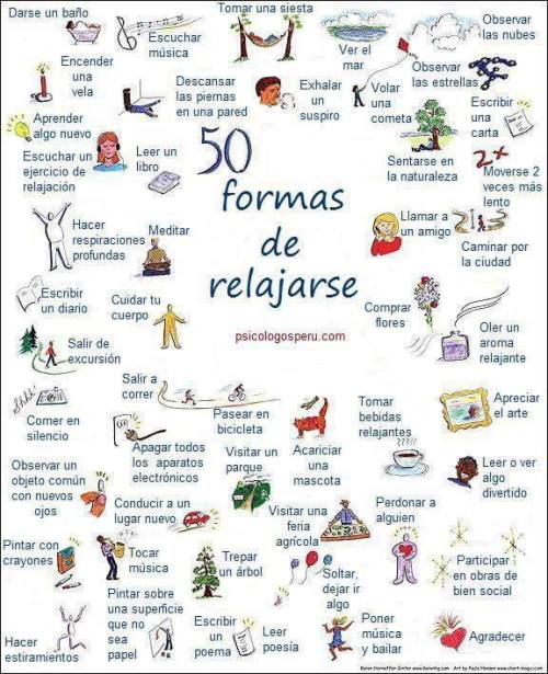 positiva-psicologia:  #Infografía | 50 formas de #relajarse http://bit.ly/2KeDT88