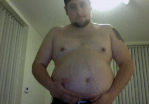 chubbersds:  inversedd:  Finally got around to making some gifs for chubbersds. He’s gotten so much bigger than he was when I saw him last. Such an awesome, soft belly :p If you’d like gifs of your own, let me know and I’ll see what I can do.  