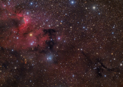 fyeahastropics:  The Light, the Dark, and the Dusty(via APOD;    Image Credit &amp; Copyright:   Herbert Walter, CEDIC Team  )  This colorful skyscape spans about three full moons (1.5 degrees) across nebula rich starfields along the plane of our Milky