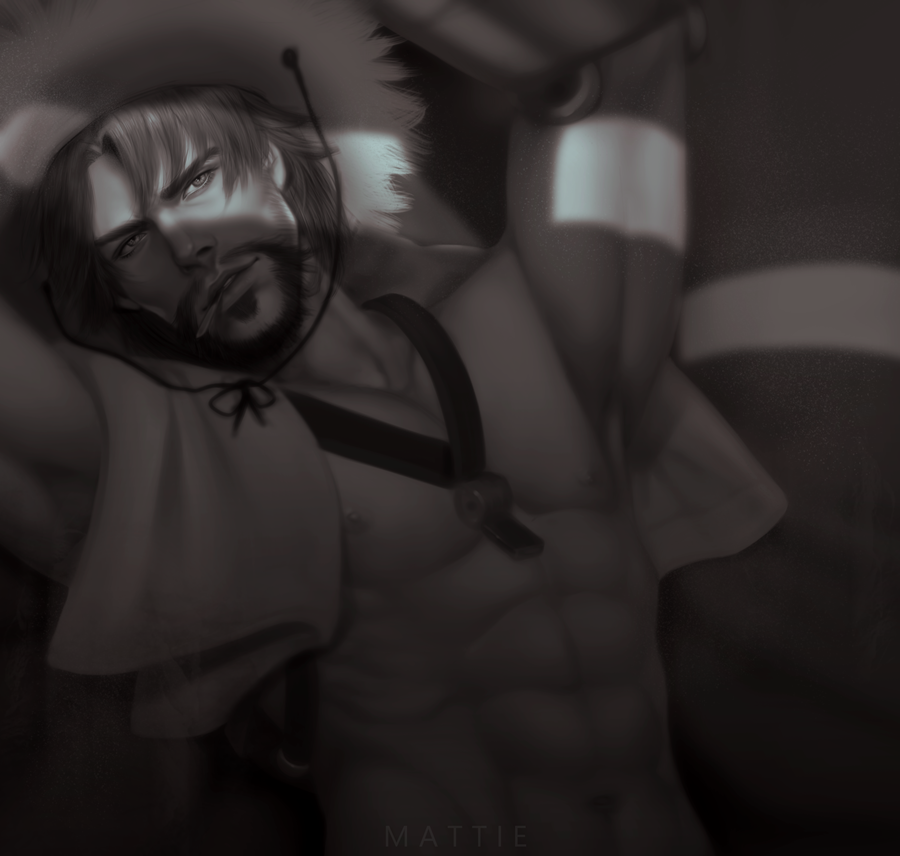 mattie7-7:  Something i did time ago. I like McCree with that hair but with that