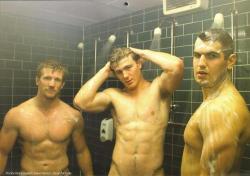 bccoastsurfer:  Fraternity brothers in the showers