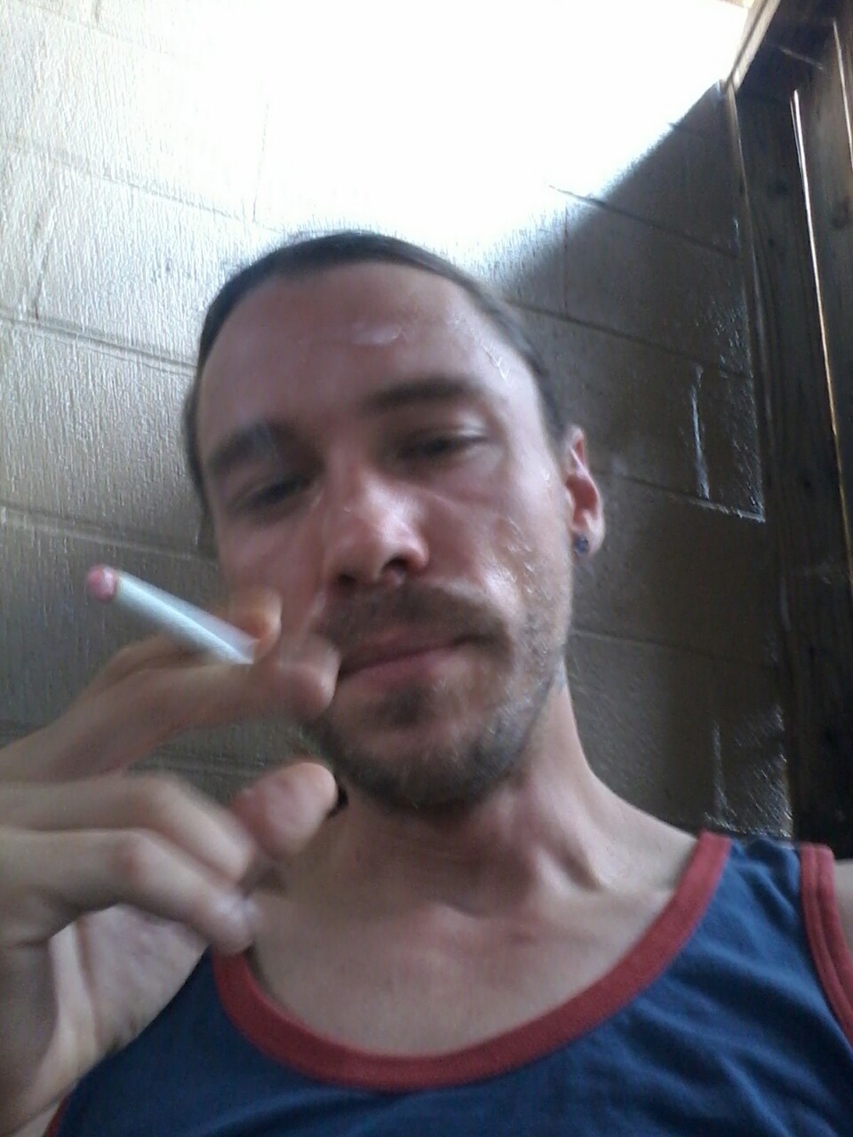 tattootodd80:  Enjoying a smoke and stroking one out after finishing off the last