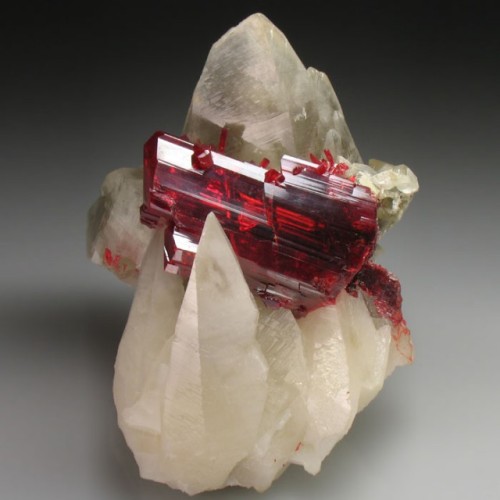 Realgar on Calcite (Via Imgur)