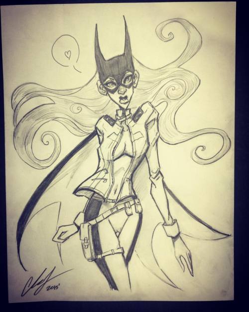 The sexy side of Burnside. #BATGIRL! #commission #sketch #dragoncon2015 #table27 #drawing #dccomics 