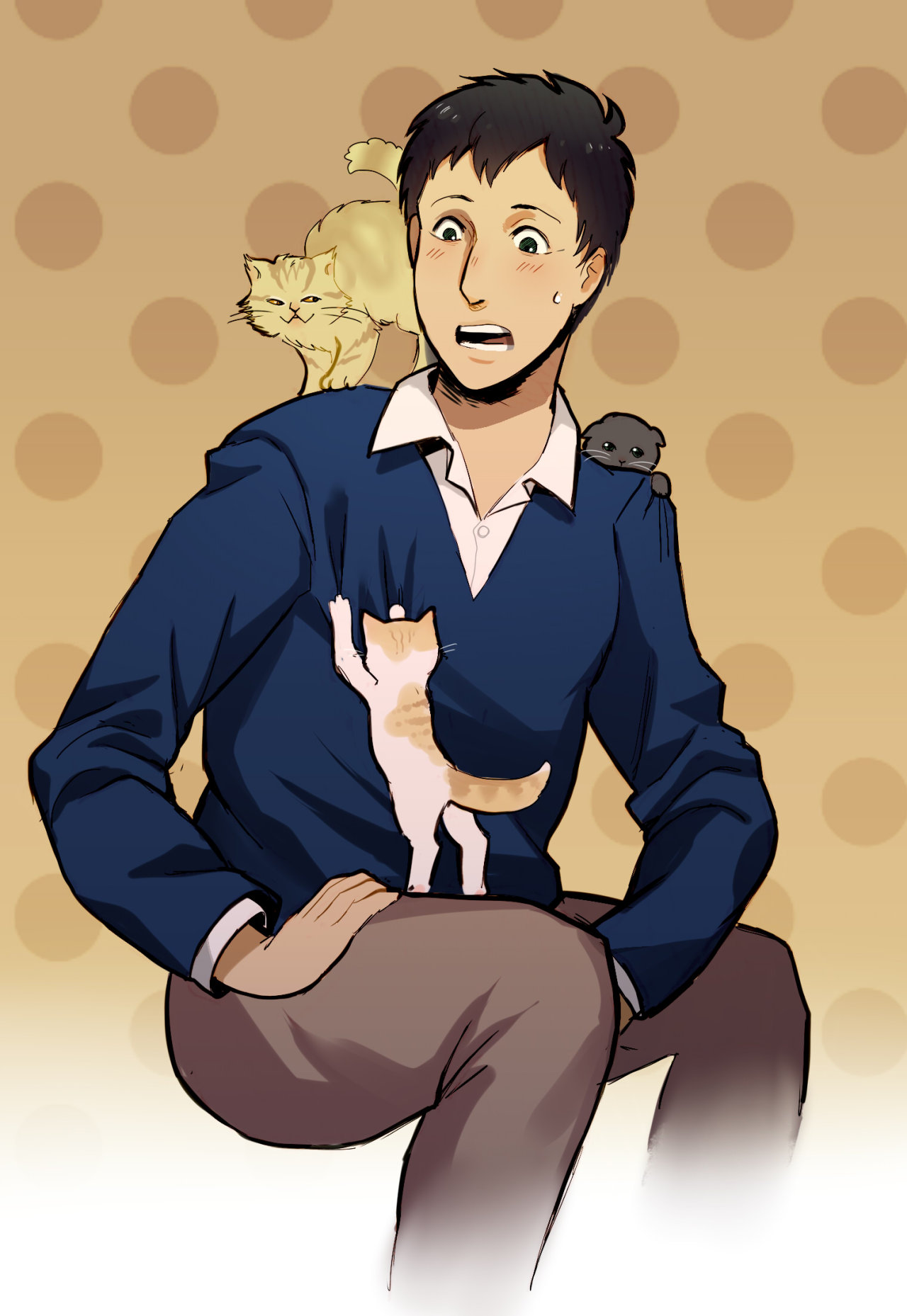 Babies~ #attack on titan #bertolt hoover#cats#MY SON #my precious baby boy  #he deserved better #2017#doodle#art tag#fanart #my favorite thing about this is the Reiner cat haha