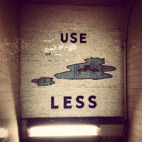 Subway art handing out good advice, as usual. #useless #water #nyc #brooklyn #subway #subwayart #adv