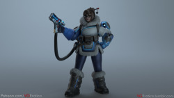 vgerotica: Classic Mei model release MEGA Contains: FBX model of classic Mei with repainted   4K PBR  texture Mei blaster and Mei bot  Nude lowerbody Custom made leggings Quad topology Face rig via bones Hair curves and original poly hair NOTE: Color