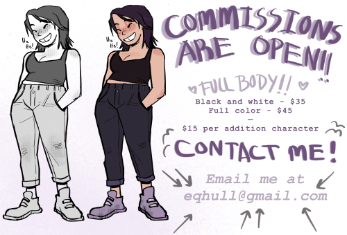 fufflybunny:Hey guys!! I’ve opened up commissions to save up to buy a new computer! my old lap