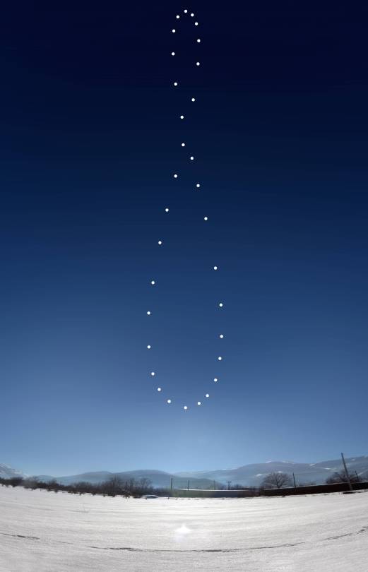 Solar Analemma For The Year 2015 Shot At Sulmona, Abruzzo, Italy. 