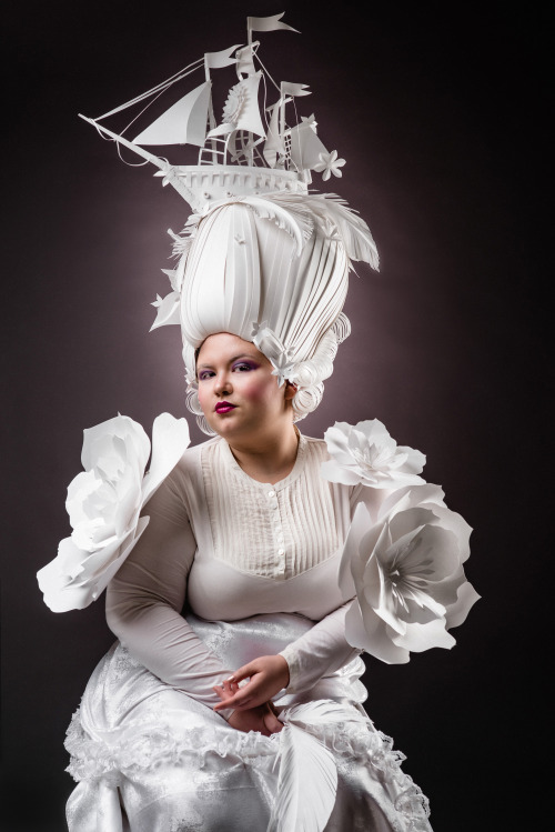 I was happy to be a model for incredible paper wig from artist Asya Kozina