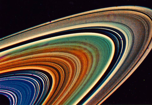 aestheticalspace:    ON THIS DAY: The rings of glorious Saturn, observed by the Voyager