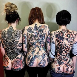 tttism: Three back pieces by @shitwishtattoos