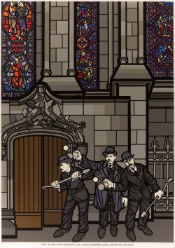 tranarchist:  health-is-in-you:  Marius Jacob and the “night workers” (c~ 1900-1903), a band of anarchist burglars as depicted by artist Flavio Costantini. The night workers were united under three principles:  one does not kill, except to protect