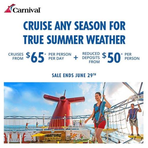 Looking for a reason to book that cruise vacation ??? It is Reduced Deposit time !! #carnivalcruise 