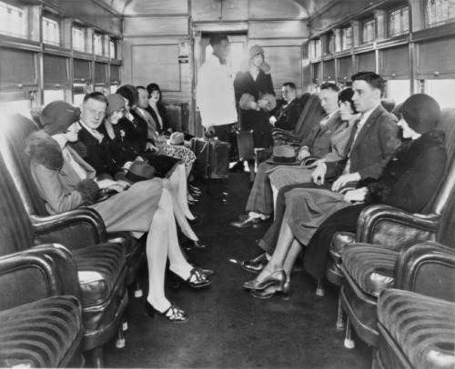 Swells take their ease in a Pacific Electric Railway Parlor Car, Los Angeles, circa 1925.