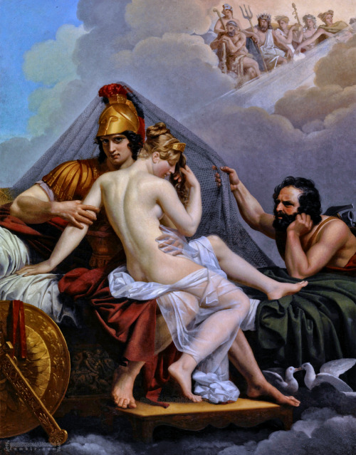 greekromangods: Mars and Venus Surprised by Vulcan 1827 Alexandre Charles Guillemot (1786–1831
