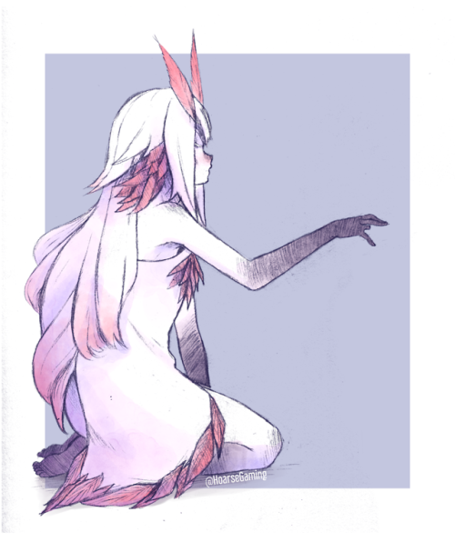 More colored sketches of my albino fairy, Numbell.