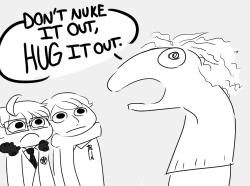 germanystuck:  imamericanyourargumentisinvalid:  a certain someone once posted a headcanon about cold war sock puppet therapy and i  only if the one behind that sock puppet is germany 