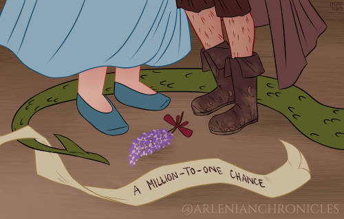 Here’s a commission I did for a Discworld Secret Santa giftee! Sam Vimes and Sybil, and their millio