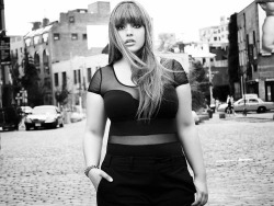 hourglassandclass:  Denise Bidot looks lovely in this black and white shot.  For more body positivity and curves, check out my blog :)