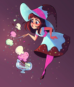 meganfisherdraws:  my witchsona makin sundaes left and right! 