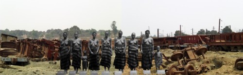 dynamicafrica:  Conscious of space, time and memory, making use of contrast and juxtaposition, and inspired by the colonial mining industry in his birth province of Katanga, Congolese mutli-media artist Sammy Baloji combines these elements to create a