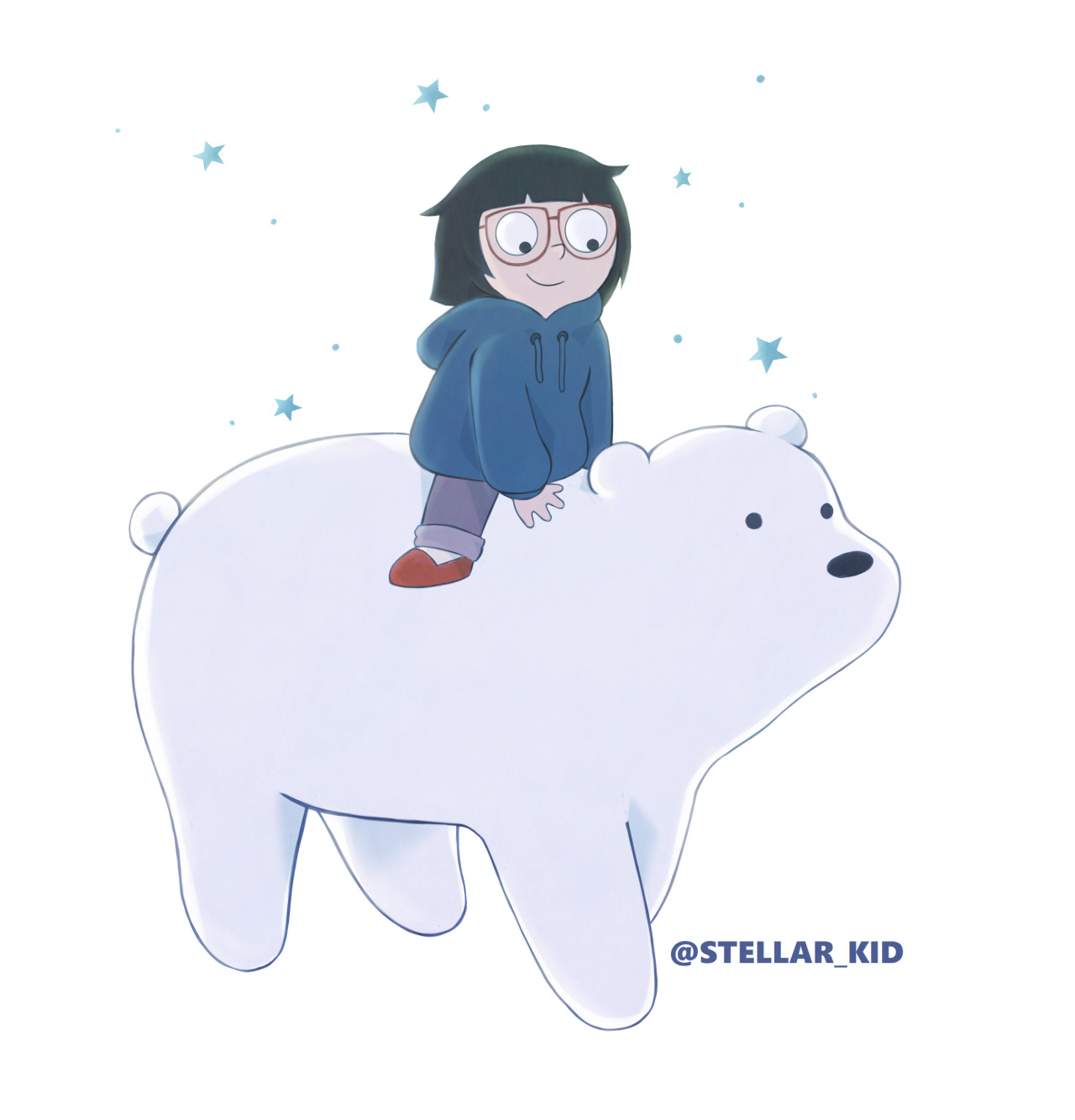 allthesedorks:  Ice Bear has never seen a smaller human. 