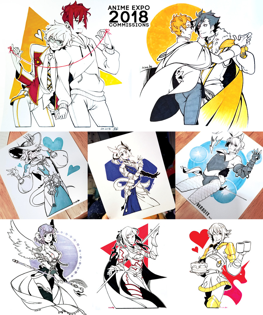 mightier:  AX 2018The batch of commissions form Anime Expo earlier this month! 