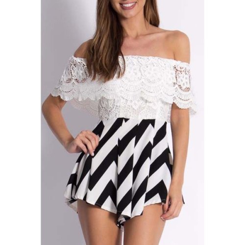 luxury-andfashion:  Lace Splicing Romper 