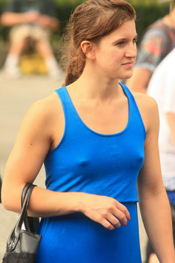 Pokies in a blue dress