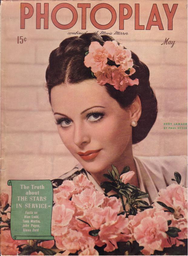 vintagechampagnefever:  Hedy Lamarr on the May 1944 cover of Photoplay magazine 