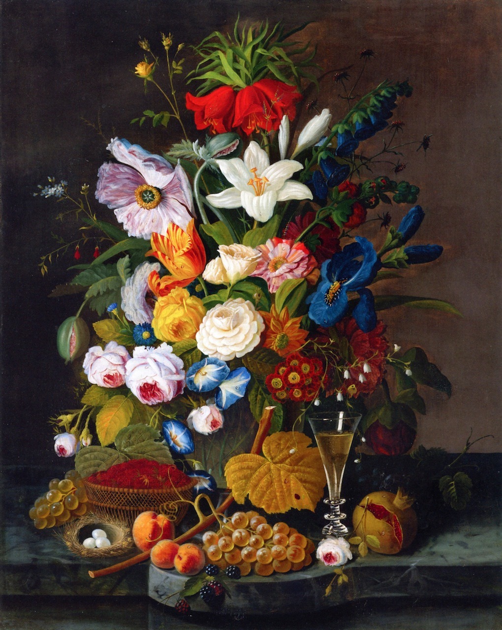 artsandcrafts28:  Abundant Bouquet with Pomegranate Severin Roesen circa 1850-1855