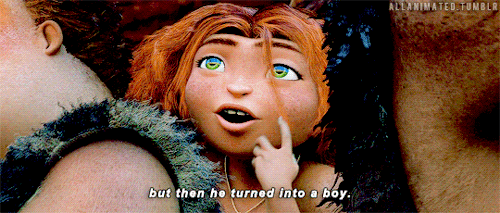 allanimated:“What? Excuse me? He?”12/19 watching both of the croods movies with daddy @kitten-sdaddy