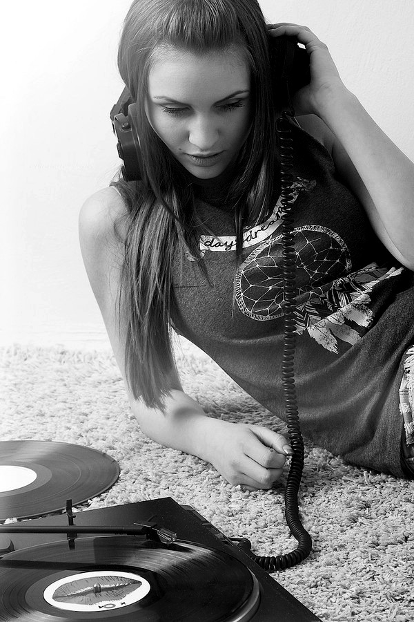 Girls with Vinyl Records